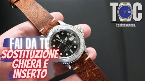 Sostituzione inserto ghiera e lunetta ROLEX Submariner 1680 